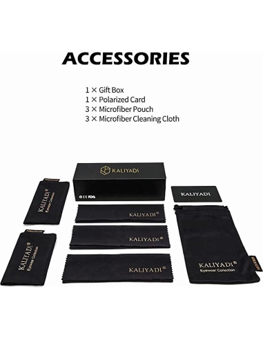 Gafas de Sol KALIYADI Aviador Polarizadas UV 3 Piezas