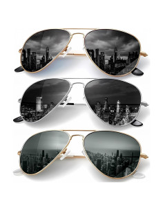 Gafas de Sol KALIYADI Aviador Polarizadas UV 3 Paquetes