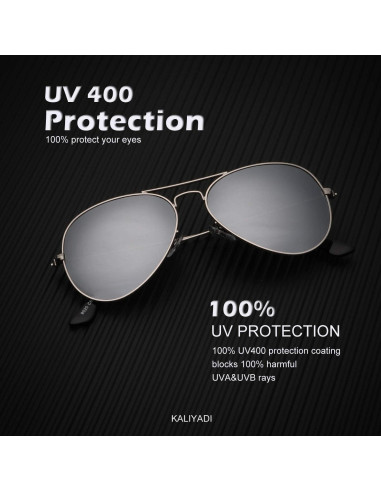 Gafas de Sol KALIYADI Aviador Polarizadas 3 Piezas