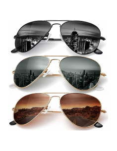 Gafas de Sol KALIYADI Aviador Polarizadas UV 3 Piezas