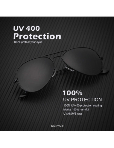 Gafas de Sol KALIYADI Aviador Polarizadas UV 3 Piezas