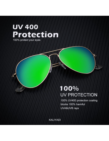 Gafas de Sol KALIYADI Aviador Polarizadas UV 3 Paquetes