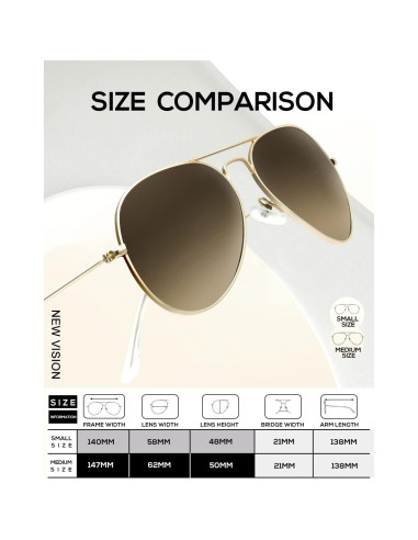 Gafas de Sol KALIYADI Aviador Polarizadas 58mm UV