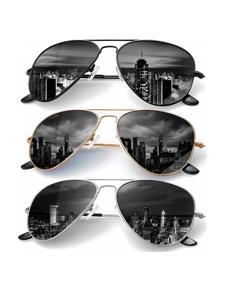 Gafas de Sol KALIYADI Aviador Polarizadas UV - Paquete de 3