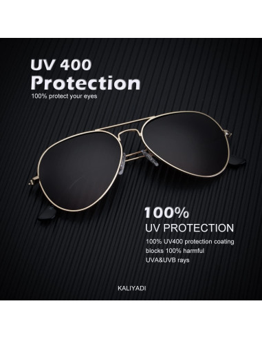 Gafas de Sol KALIYADI Aviador Polarizadas UV - Paquete de 3
