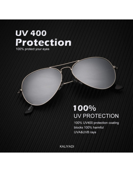 Gafas de Sol KALIYADI Aviador Polarizadas UV 2 Paquete
