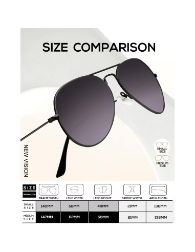 Gafas de Sol KALIYADI Aviador Polarizadas UV 2 Paquete