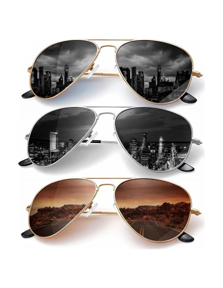 Gafas de Sol KALIYADI Aviador Polarizadas 3 Piezas UV