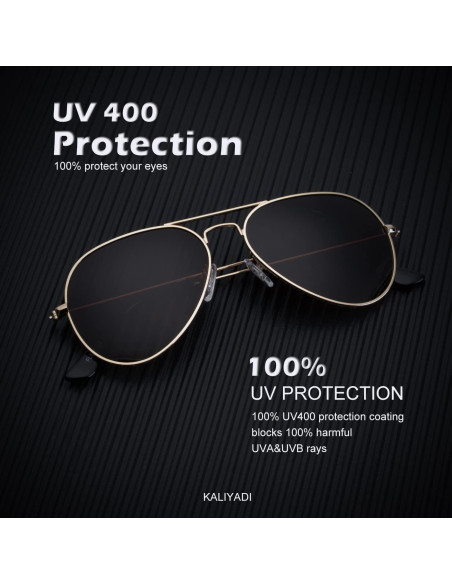 Gafas de Sol KALIYADI Aviador Polarizadas UV 3 Paquete