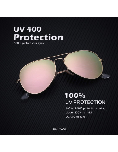 Gafas de Sol KALIYADI Aviador Polarizadas UV 58mm Rosa D