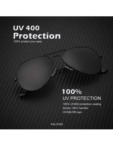 Gafas de Sol KALIYADI Aviador Polarizadas 3 Piezas UV