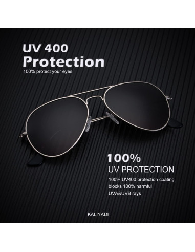 Gafas de Sol KALIYADI Aviador Polarizadas 3 Piezas UV