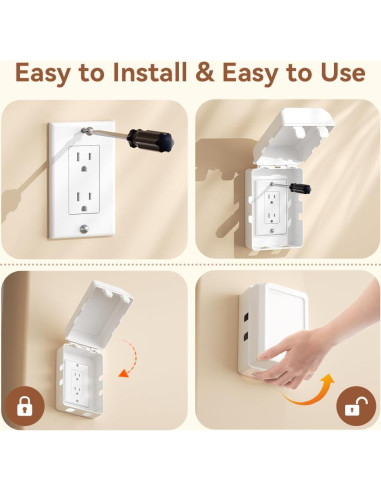 Caja de Cubierta de Enchufe Eléctrico EUDEMON Blanca - Seguridad Niños