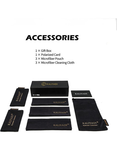 Gafas de Sol KALIYADI Aviador Polarizadas 3 Piezas UV