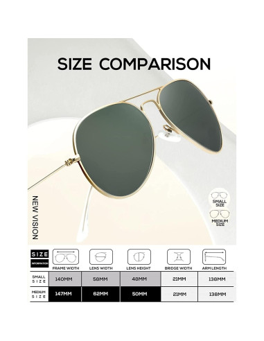 Gafas de Sol KALIYADI Aviador Polarizadas 3 Piezas UV