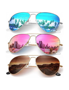 Gafas de Sol KALIYADI Aviador Polarizadas UV 3 Paquetes