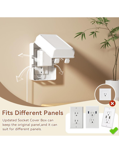 Caja de Cubierta de Enchufe Eléctrico EUDEMON Blanca - Seguridad Niños