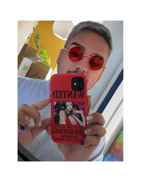 Gafas de sol redondas AIEYEZO Steampunk UV 100% oro/rojo océano