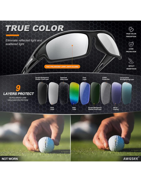 Gafas de sol deportivas AWGSEE polarizadas UV 100% para hombres