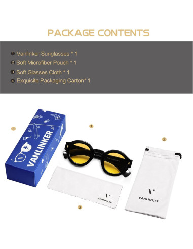Gafas de sol redondas VANLINKER polarizadas unisex UV400