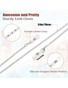 Cadena para Gafas Whaline 3 Piezas con Soporte y Conectores 2