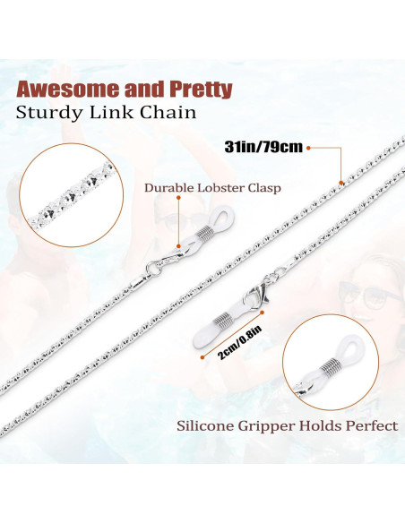 Cadena para Gafas Whaline 3 Piezas con Soporte y Conectores