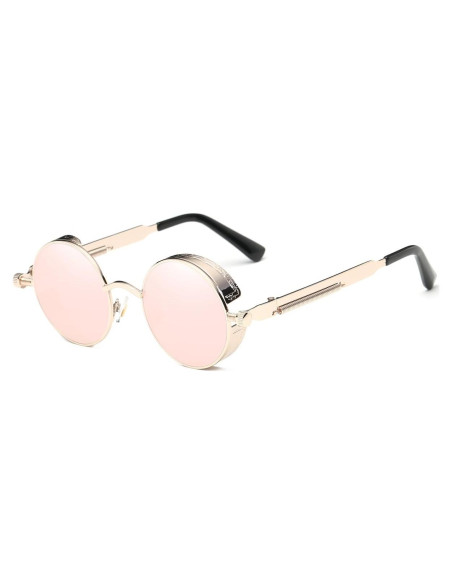 Gafas de sol redondas Dollger UV400 metal rosa dorado
