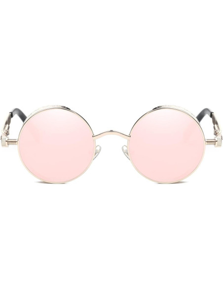 Gafas de sol redondas Dollger UV400 metal rosa dorado
