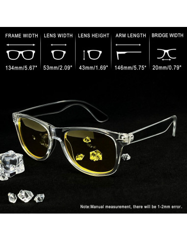 Gafas de sol Joopin cuadradas amarillas UV400 unisex