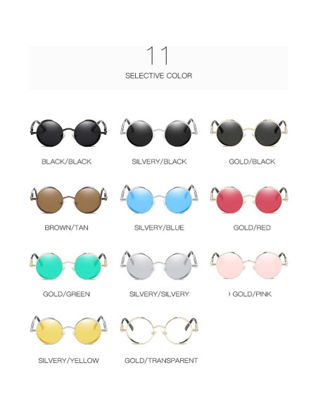 Gafas de Sol Redondas Dollger Metal UV400 Estilo Retro