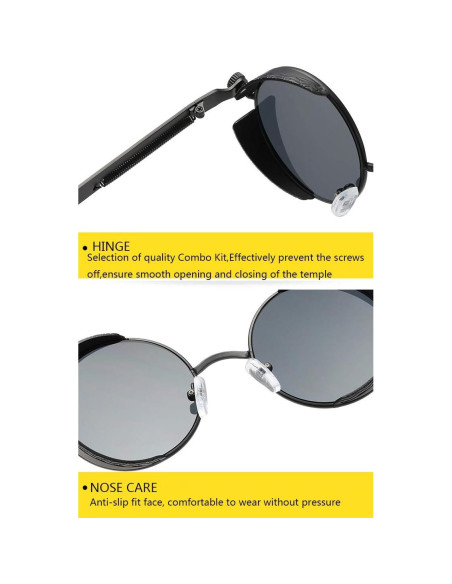 Gafas de sol redondas Dollger UV400 metal rosa dorado