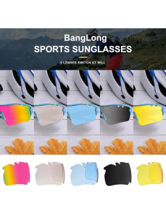 Gafas de sol deportivas BangLong con 5 lentes UV400 2