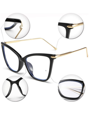 Gafas FEISEDY Ojo de Gato con Bloqueo Luz Azul para Mujeres