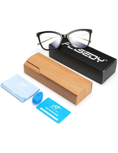 Gafas FEISEDY Ojo de Gato con Bloqueo Luz Azul para Mujeres