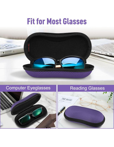 Funda de Gafas Fintie AGSB Dura EVA con Mosquetón Violeta