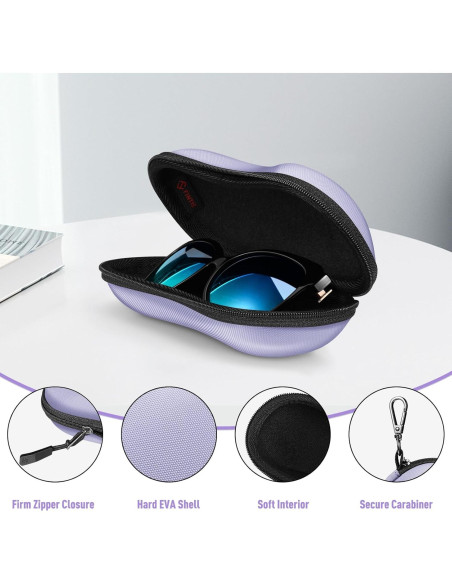 Funda de Gafas Fintie EVA Resistente con Mosquetón y Cierre