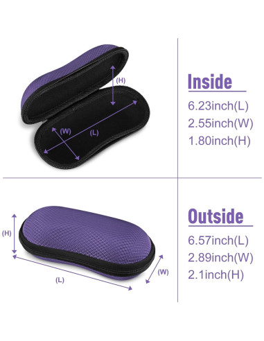 Funda de Gafas Fintie AGSB Dura EVA con Mosquetón Violeta