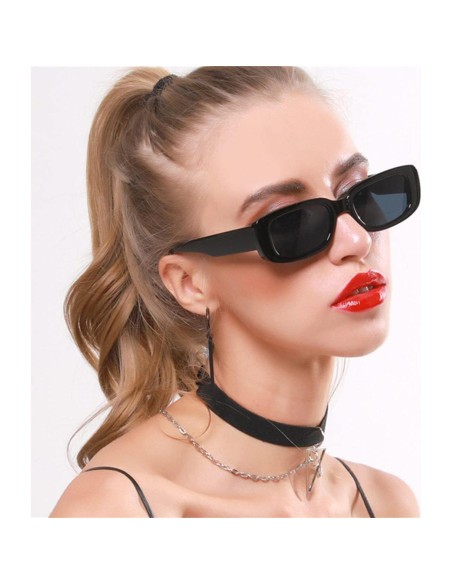 Gafas de sol rectangulares ADE WU unisex retro 90s UV400 Gafas de sol rectangulares ADE WU unisex retro 90s UV400