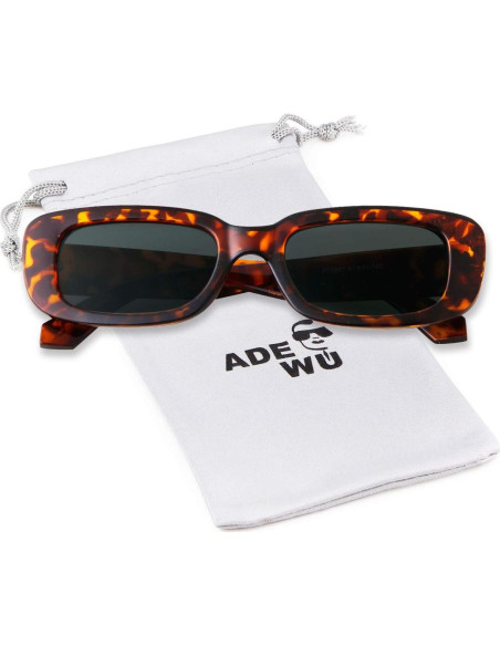 Gafas de sol rectangulares ADE WU unisex retro 90s UV400 Gafas de sol rectangulares ADE WU unisex retro 90s UV400