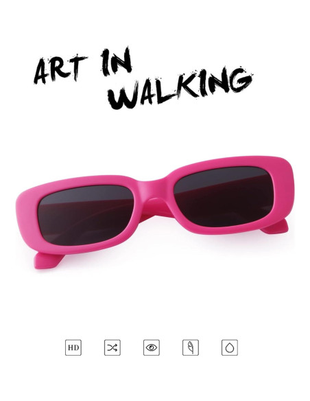 Gafas de sol rectangulares ADE WU unisex retro 90s UV400 Gafas de sol rectangulares ADE WU unisex retro 90s UV400