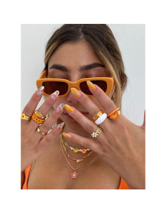 Gafas de sol rectangulares ADE WU unisex retro 90s UV400 2