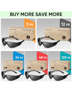 Gafas de Seguridad TICONN Transparentes Resistencia Rayones 2