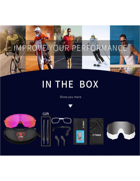 Gafas de Sol X-TIGER Polarizadas con 5 Lentes Intercambiables Gafas de Sol X-TIGER Polarizadas con 5 Lentes Intercambiables