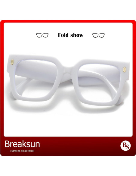 Gafas Anti Luz Azul Breaksun B40 Cuadradas Grandes Blancas Gafas Anti Luz Azul Breaksun B40 Cuadradas Grandes Blancas