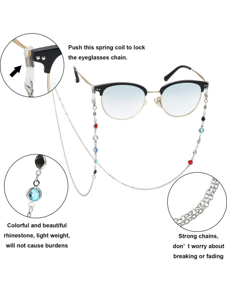 Cadena de Gafas Frienda 6 Piezas con Perlas para Mujeres