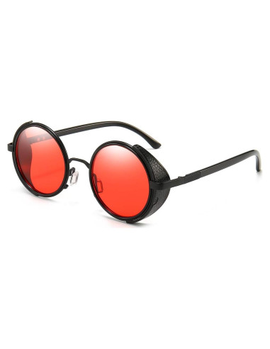 Gafas de sol redondas Dollger steampunk UV400 lente espejo