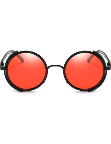 Gafas de sol redondas Dollger steampunk UV400 lente espejo