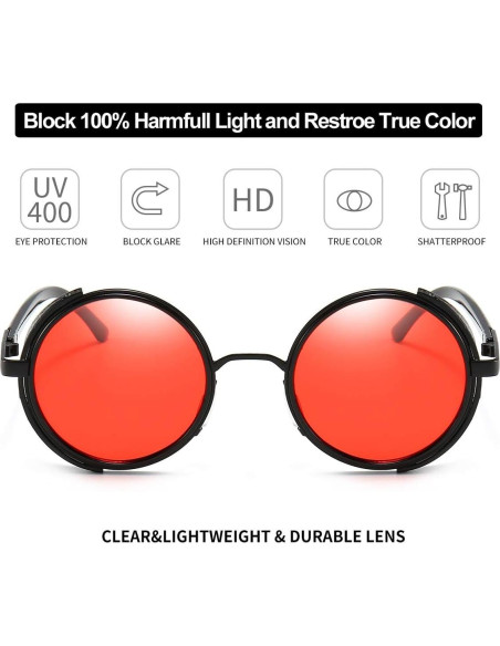 Gafas de sol redondas Dollger steampunk UV400 lente espejo Gafas de sol redondas Dollger steampunk UV400 lente espejo