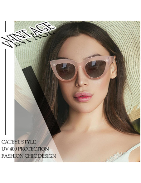 Gafas de sol Joopin cateye polarizadas rosa UV400 para mujer Gafas de sol Joopin cateye polarizadas rosa UV400 para mujer