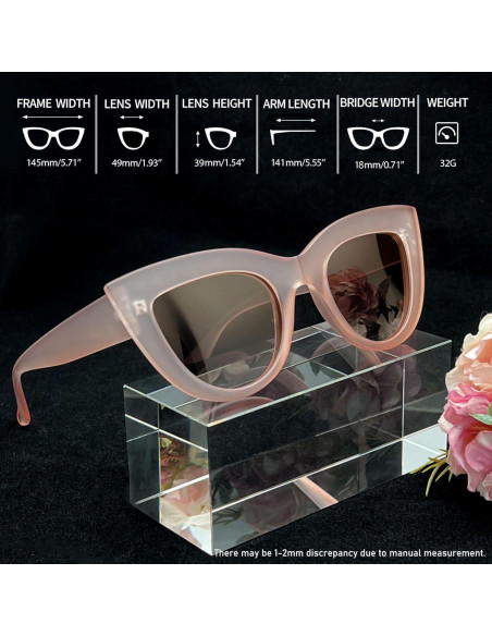 Gafas de sol Joopin cateye polarizadas rosa UV400 para mujer Gafas de sol Joopin cateye polarizadas rosa UV400 para mujer